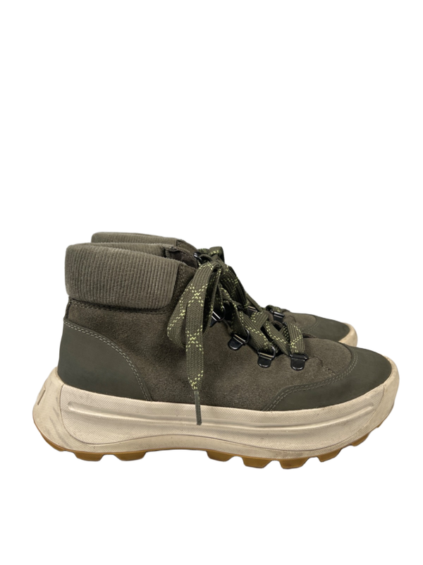 Sorel Women's Green Suede Corduroy Ona 503 Lace Up Ankle Hiking Boots - 7