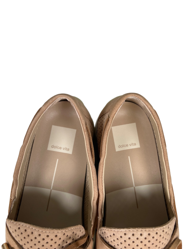 Dolce Vita Women's Tan Doris Perforated Suede Slip On Boat Shoes - 10 image 4