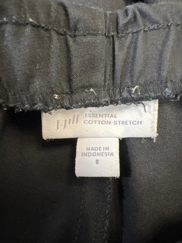 J.Jill Essential Womens Black Cotton Stretch Slim Straight Leg Pull On Pants - 8 image 3
