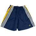 Adidas Men's Blue/Yellow Striped Lined Pull On Athletic Shorts - M