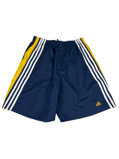Adidas Men's Blue/Yellow Striped Lined Pull On Athletic Shorts - M