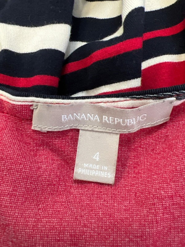 Banana Republic Women's Red Striped Short Sleeve Sheath Dress - 4 image 3