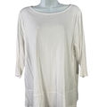 J. Jill Pure Women's White 3/4 Sleeve Boat Neck T-Shirt - L