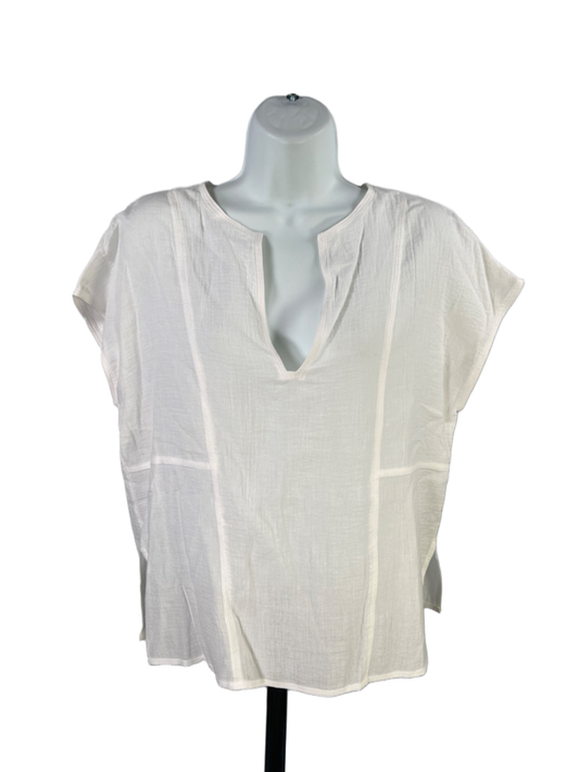 Vince Women's White Cap Sleeve V-Neck Blouse - XS
