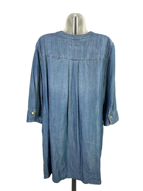 Chico's Women's Blue Chambray 3/4 Sleeve Mini Dress - 2/US 12-14 image 2