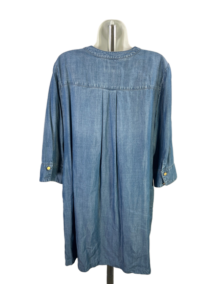 Chico's Women's Blue Chambray 3/4 Sleeve Mini Dress - 2/US 12-14 image 2