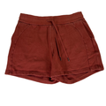 Lululemon Women's Red Scuba High Rise Date Brown Relaxed Fit Shorts - 10