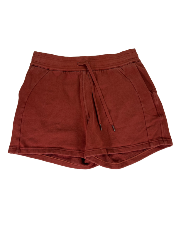 Lululemon Women's Red Scuba High Rise Date Brown Relaxed Fit Shorts - 10