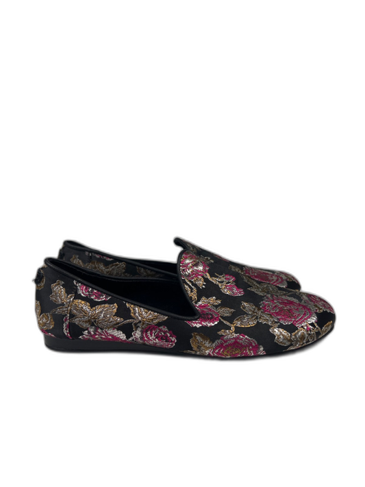 Toms Women's Black Metallic Floral Darcy Flats - 7.5