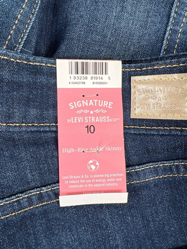 Levi's Women's Blue Signature Dark Wash High Rise Ankle Skinny Jeans - 10 image 6