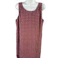Lila Rose Women's Red/Blue Geometric Scoop Neck Sleeeless Mini Dress - 12