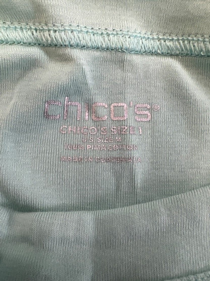 Chico's Women's Green Cotton Casual 3/4 Sleeve Shirt - 1/US M image 3