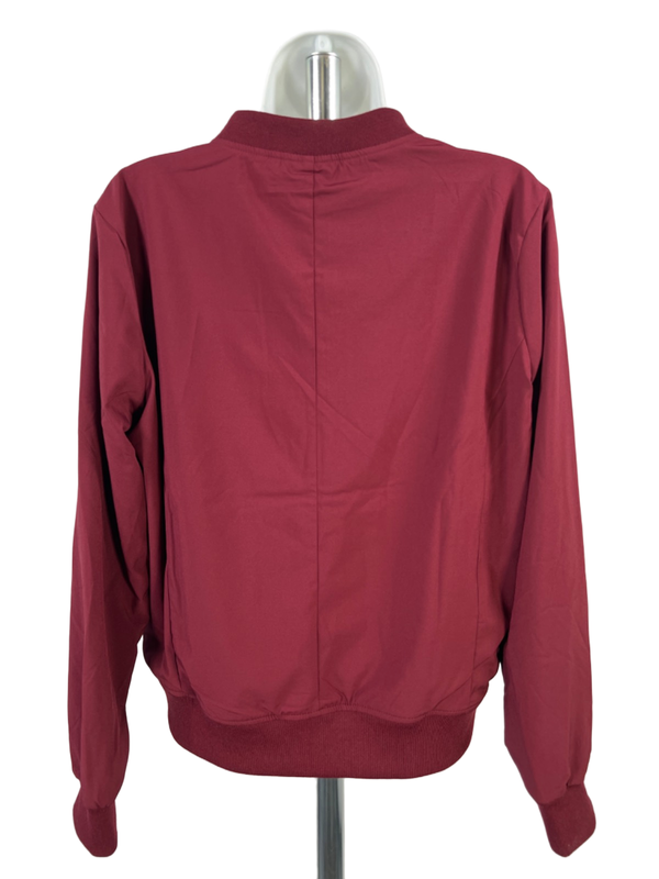 Banana Republic Women's Burgundy/Red Lightweight Woven Bomber Jacket - S image 2