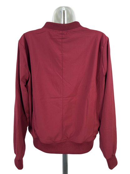 Banana Republic Women's Burgundy/Red Lightweight Woven Bomber Jacket - S image 2