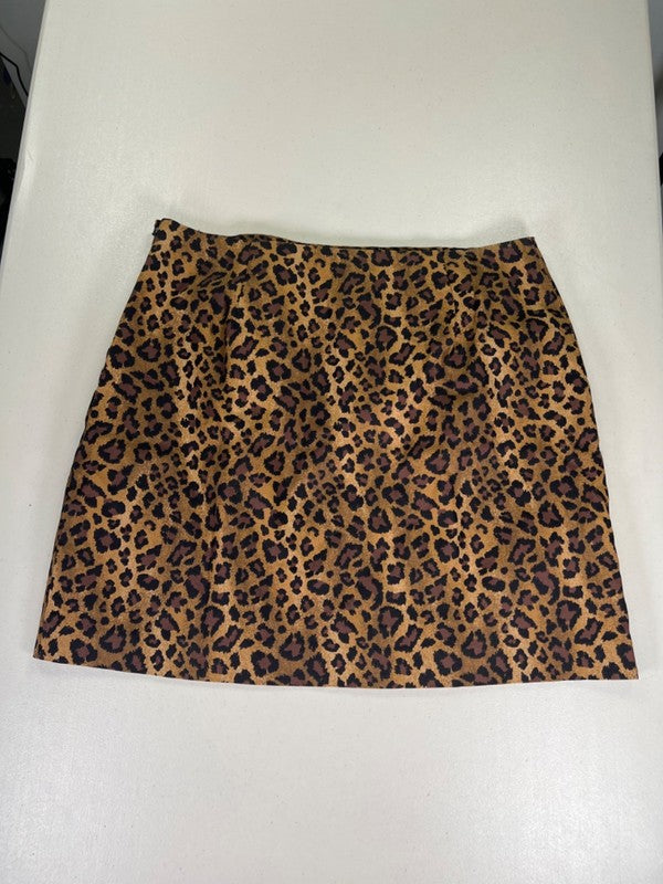 On 34th Women's Brown Leopard Print SIde Zip Straight Skirt - 14 image 2