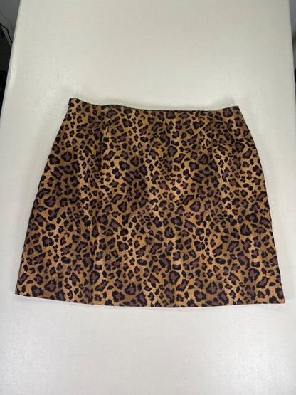 On 34th Women's Brown Leopard Print SIde Zip Straight Skirt - 14 image 2