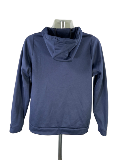 Nike Men's Navy Blue Dri-Fit Fleece Pullover Hoodie Sweatshirt - L image 2