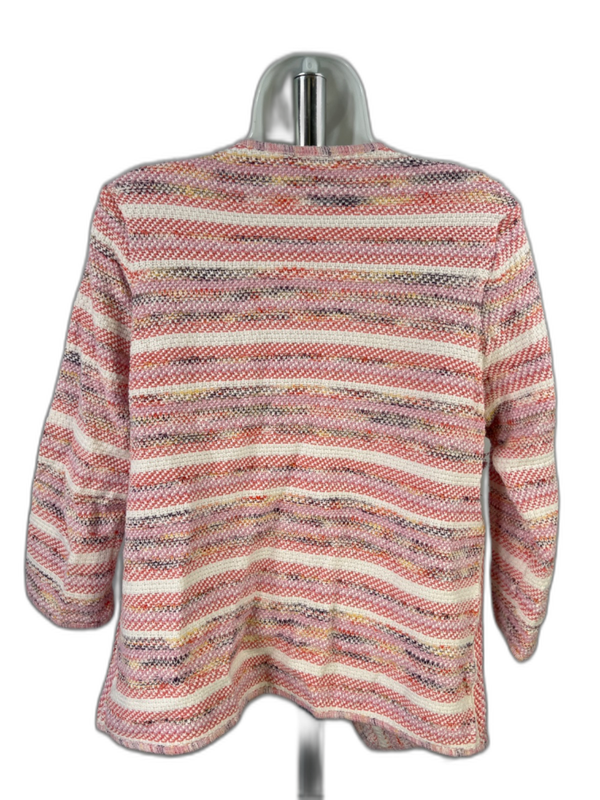 Chico's Women's Multicolor Striped 3/4 Seeve Cardigan Sweater - 1/US M image 2