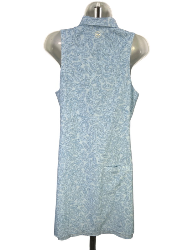 Peter Millar Women's Blue Sleeveless UPF 50 Collared Active Golf Dress - M image 2