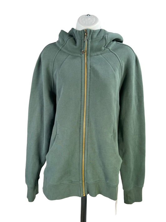 Lululemon Women's Forest Green Long Sleeve Scuba Full Zip Sweatshirt - 12