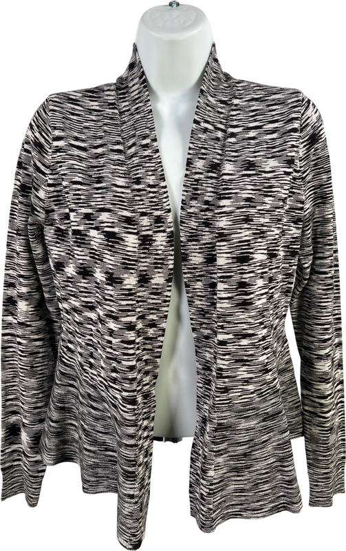 White House Black Market Women’s Black/White Open Cardigan Sweater - S