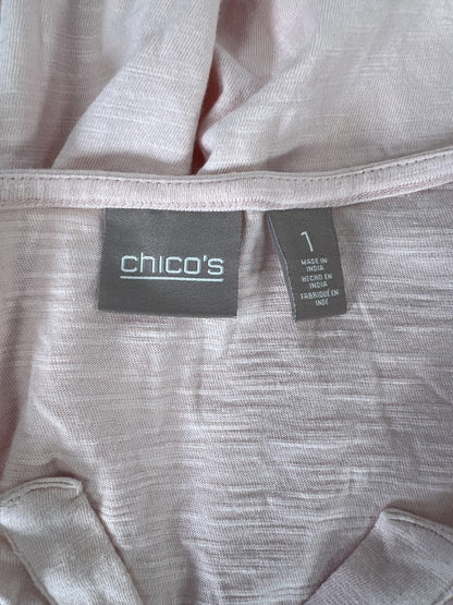 Chico’s Women’s Pink 1/2 Sleeve V-Neck T-Shirt - 1/US M image 3