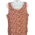 Lands End Women's Pink Floral Scoop Neck Sleeveless Tank Top - L