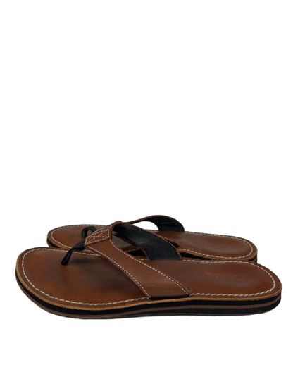 Clarks Women's Brown Leather Roxanna Toe-Post Flip-Flop Sandals - 10 image 5