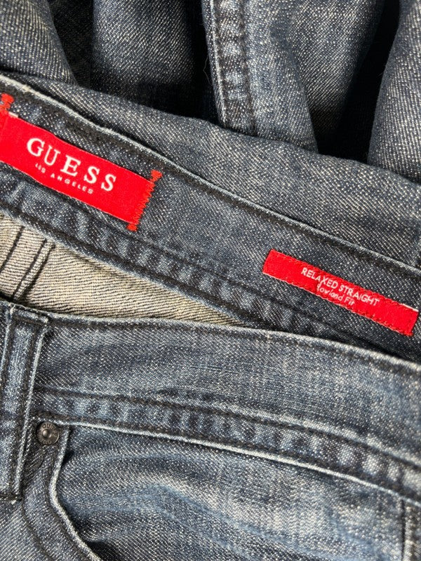Guess Men's Dark Wash Rowland Fit Relaxed Straight Denim Jeans - 32x32 image 3