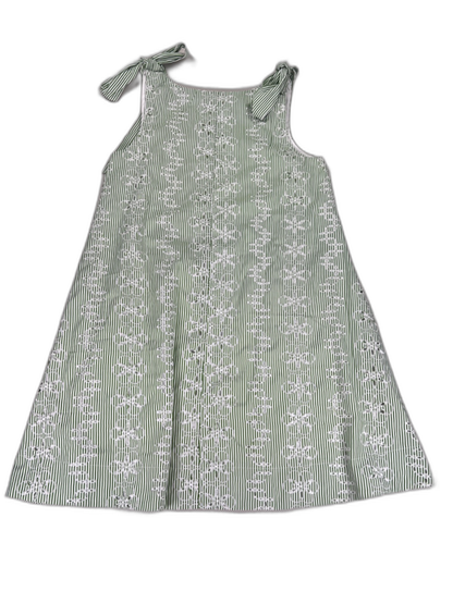Doe and Rae Women's Green Eyelet Stripped Sleeveless Dress - S image 2
