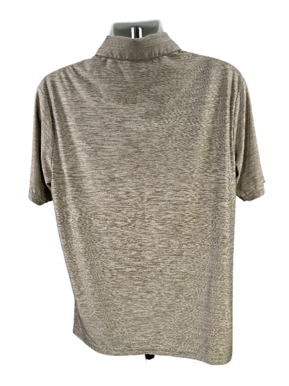 Three Sixty Six Men's Beige Heather Short Sleeve Athletic Polo - L image 2