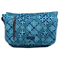 Vera Bradley Women's Blue Cuban Tiles Laptop Messenger Bag