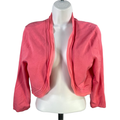 White House Black Market Women's Pink Open Front 3/4 Sleeve Shrug Sweater - XL