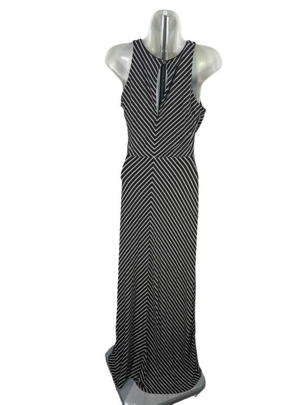 White House Black Market Women's Black/White Sleeveless Lined Maxi Dress - XS image 2