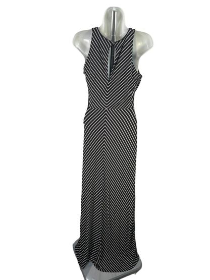 White House Black Market Women's Black/White Sleeveless Lined Maxi Dress - XS image 2