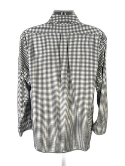 Vineyard Vines Men's Gray/White Plaid Slim Fit Button Up Long Sleeve Shirt - XL image 2