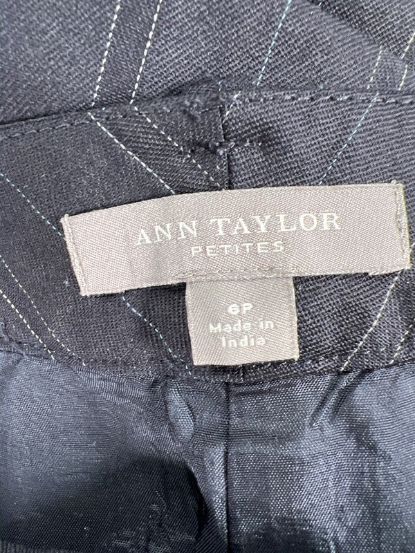 Ann Taylor Women's Black Pinstripe Dress Pants - 6P image 3
