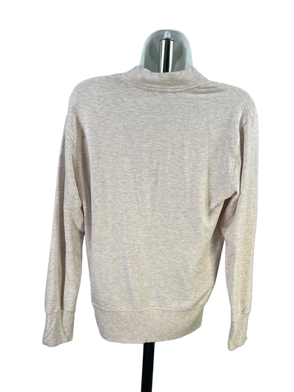 Athleta Women's Ivory/Beige Purana V-Neck Long Sleeve Wrap Sweatshirt - XXS image 2