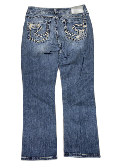 Silver Women's Light Wash Embellished Suki Mid Rise Capri Jeans - image 2