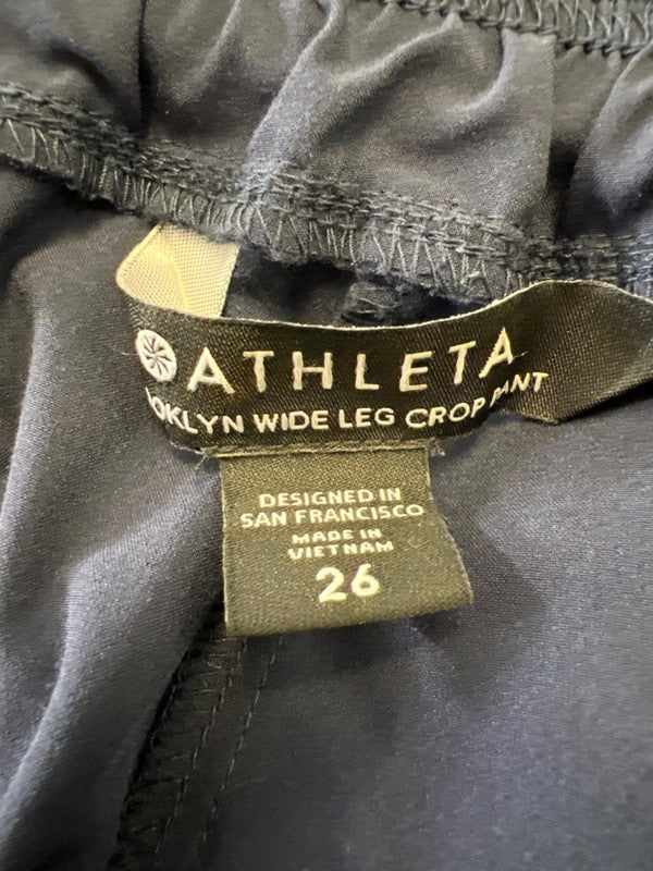 Athleta Women's Blue Brooklyn Wide Leg Pull On Crop Pants - 26 image 3
