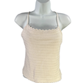 Abercrombie & Fitch Women's White Crochet Cami Strap Tie Back Sleeveless Top - M