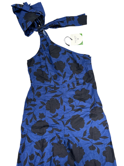 Kate Spade X Target Women's Blue/Black Floral Linen Wide Leg Jumpsuit - 10