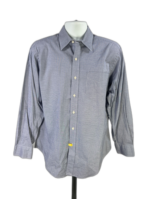 Polo Ralph Lauren Men's Blue Checkered Andrew Button Up Shirt - 15.5/32