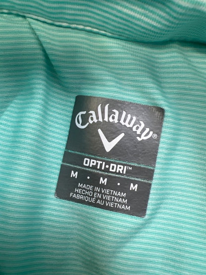 Callaway Men's Teal Blue Striped Opti-Dri Short Sleeve Golf Polo - M image 3