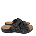 Clarks Collection Women's Black Leisa Faye Strappy Hook-And-Loop Sandals - 9