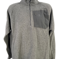 The North Face Men's Gray Polartec Fleece 1/4 Zip Pullover Jacket - L