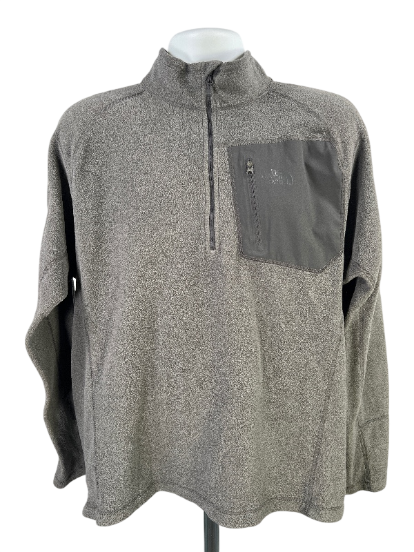 The North Face Men's Gray Polartec Fleece 1/4 Zip Pullover Jacket - L