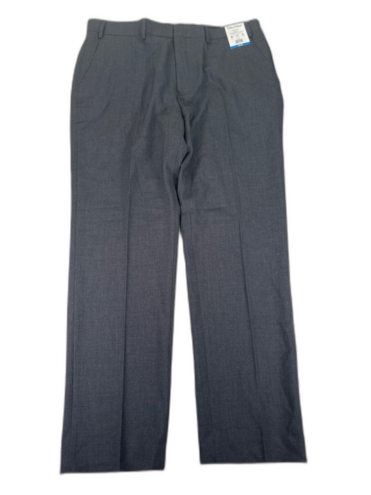 Calvin Klein Men's Gray Quick Dry Slim Fit Dress Pants - 36x30