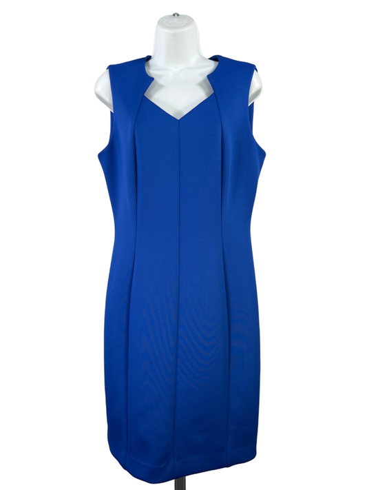 Calvin Klein Women's Blue Sleeveless Sheath Dress - 12