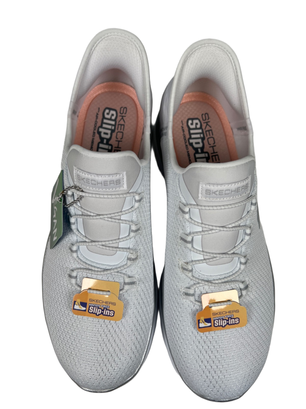 Skechers Women's White Metallic Diamond Dream Summits Slip On Sneakers - 8.5 image 4
